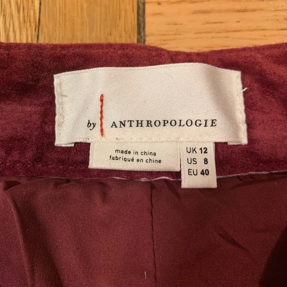NWT Genuine suede Anthropologie burgundy red pants - Picture 4 of 14